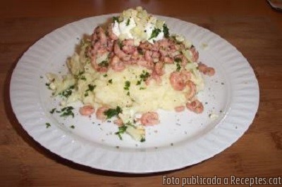 Puré de Coliflor amb Gambes